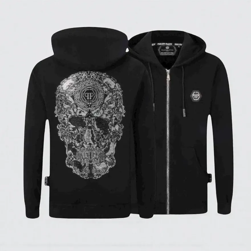 Чоловіча кофта-худі на блискавці Philipp Plein / Філіп Плейн з бавовни