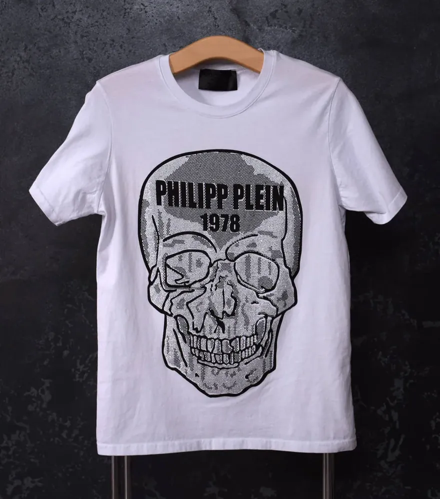 Philipp Plein Crystal Skull Cotton T-shirt футболка чоловіча бавовна ч