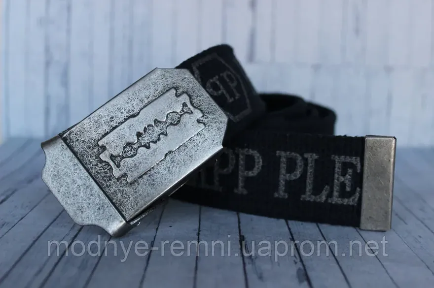 Ремінь тканинний стропа Philipp Plein синій у джинси